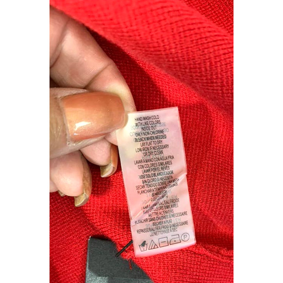 Karl Lagerfeld Paris NWT Red Cardigan Sweater Tunic Size LGG - Picture 10 of 10